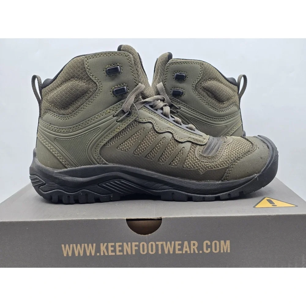 KEEN Utility Reno Mid Height Soft Toe‎ Athletic Work Boot Sz 8D Olive/black